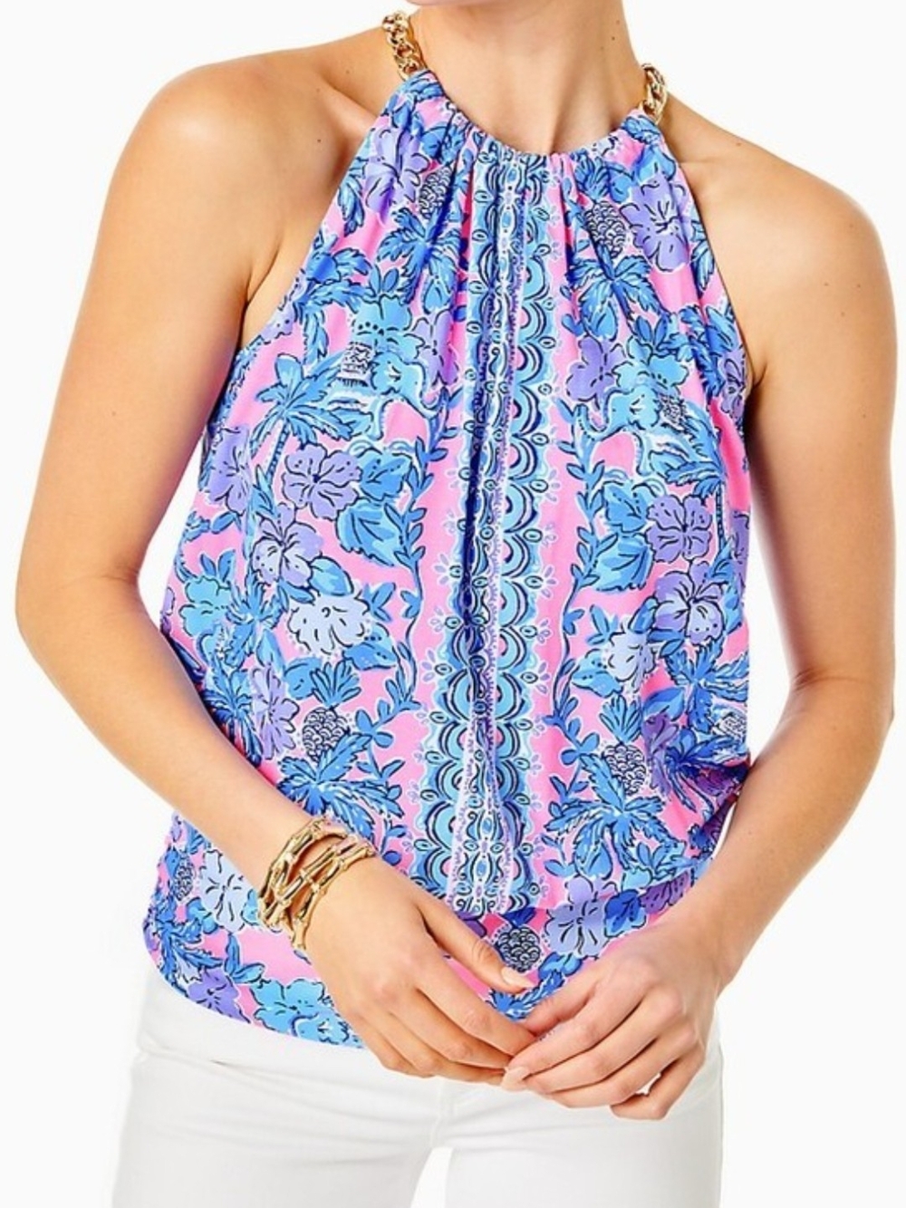 Lilly Pulitzer Bowen Halter in Mermaid Grotto XS